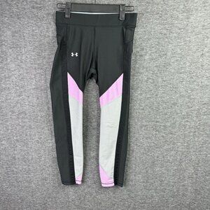 Under Armour Womens HeatGear Compression Leggings Black/Pink Size S